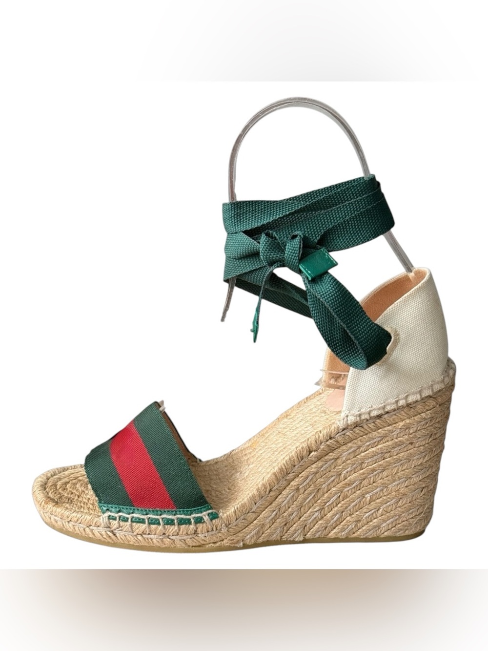 Gucci Espadrille Wedge Sandals Size 37.5